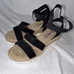 Shimmer By EDL Wedge Strappy Platform Espadrille style 9 Boho 80s 90s Retro Chic